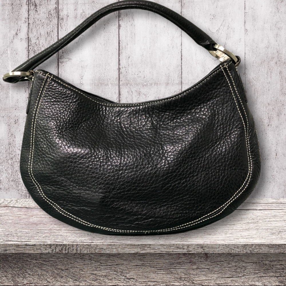 Ann Taylor Leather Pebbled Black Bag EUC